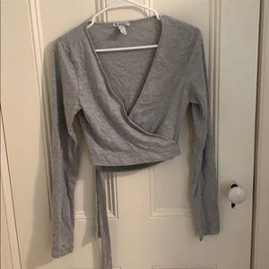 Forever 21 gray wrap top